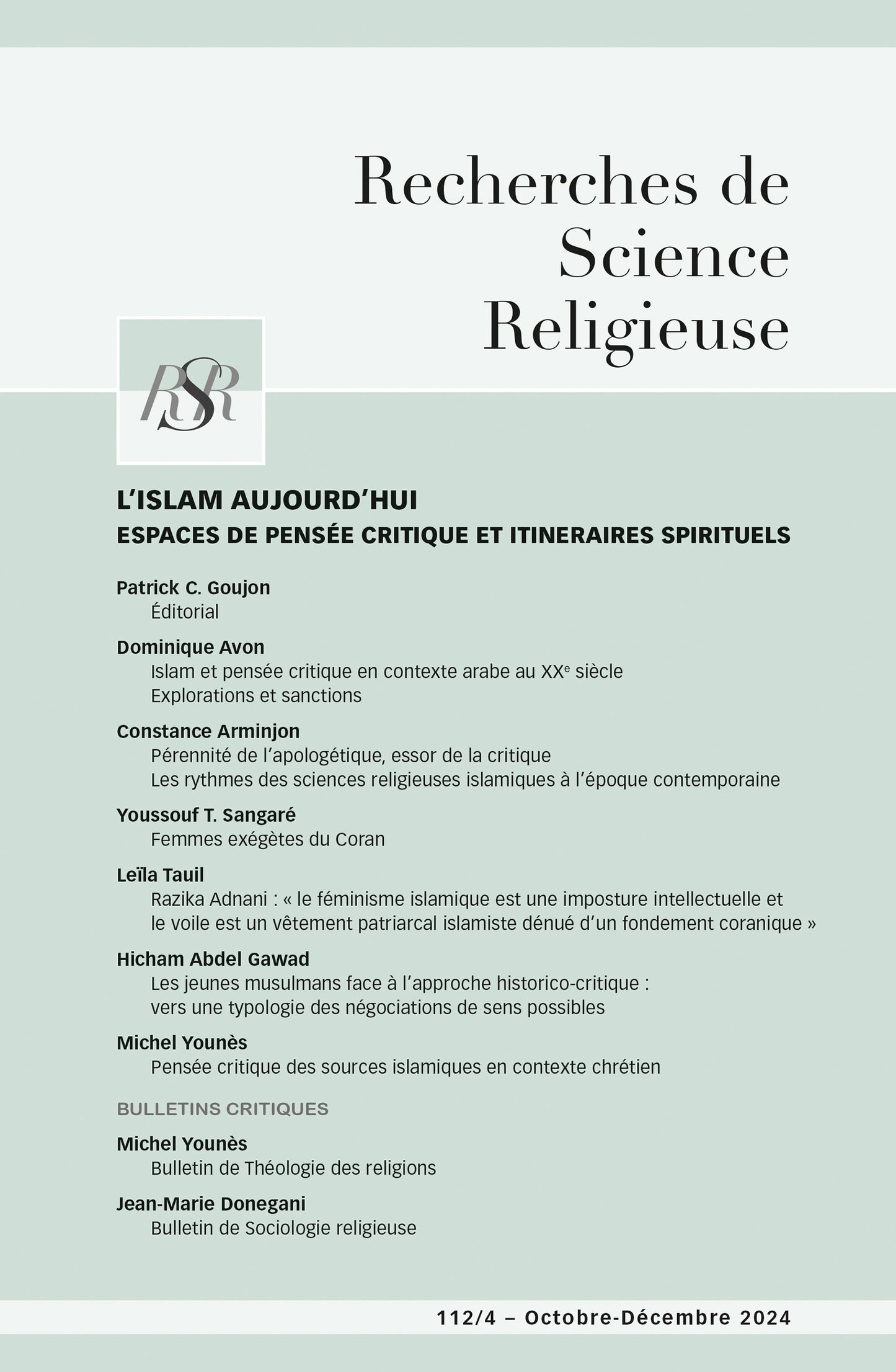 L’islam aujourd’hui. Espaces de pensée critique et itinéraires spirituels