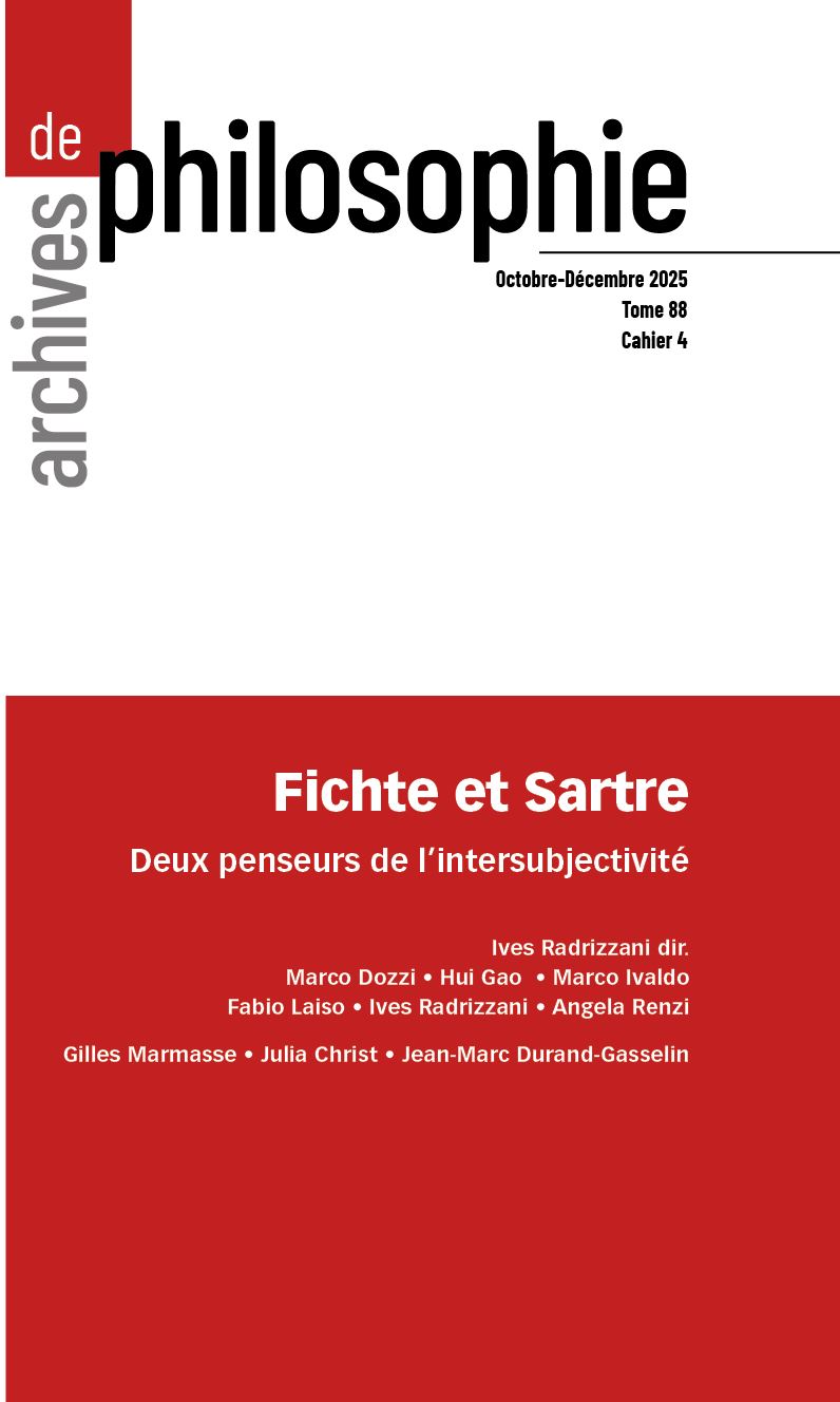 Fichte et Sartre. Deux penseurs de l’intersubjectivité