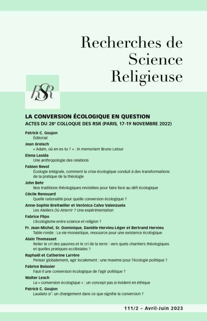 La conversion écologique en question – Actes du 28è colloque des RSR