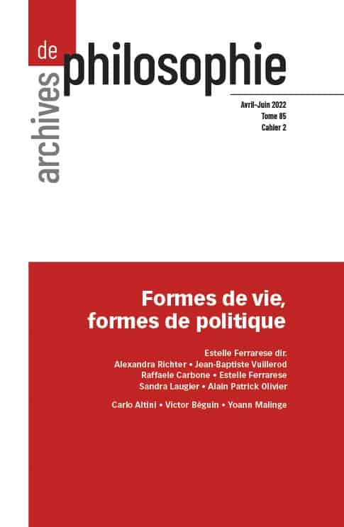 Formes de vie, formes de politique