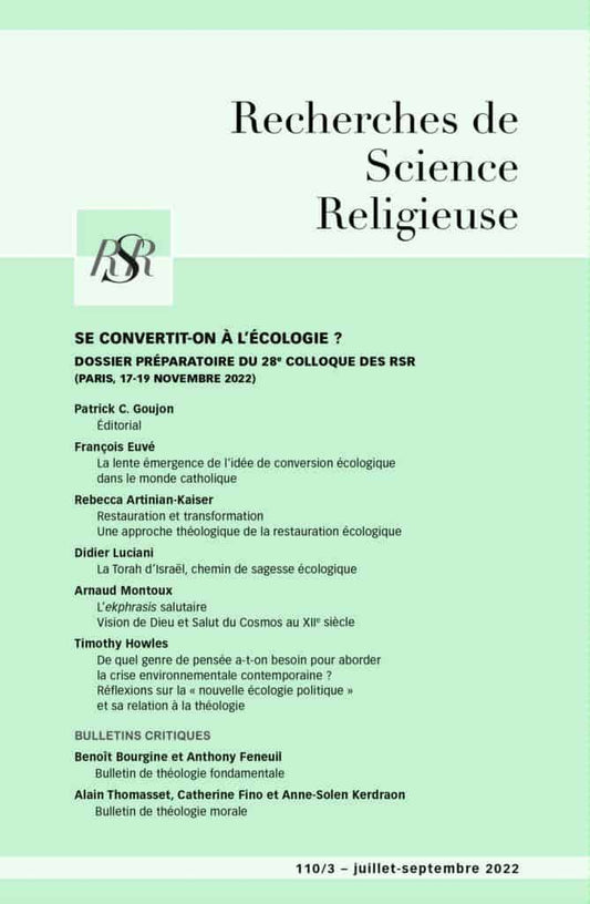 Se convertit-on à l’écologie ? - Dossier préparatoire au 28e colloque des RSR