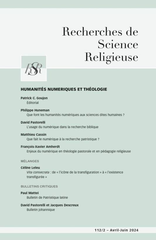 Humanités numériques et théologie