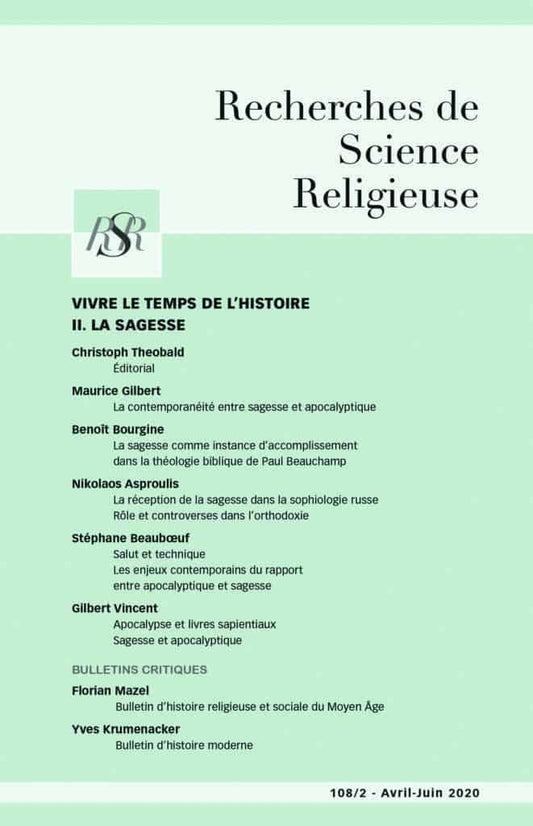 Vivre le temps de l’histoire. 2) La sagesse